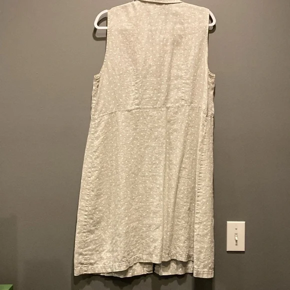 Flax polka dot dress, sz. m - Picture 3 of 5
